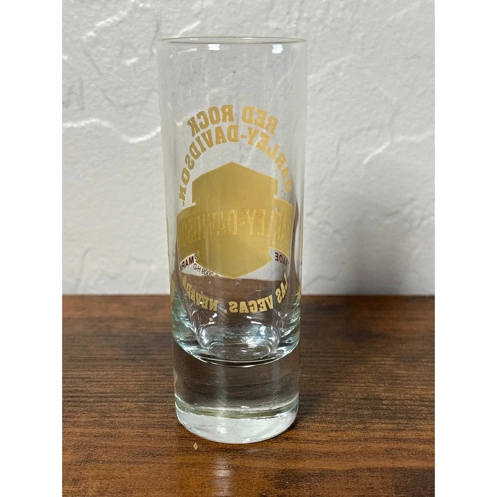 Harley-Davidson Red Rock Las Vegas‎ Nevada Shot Glass 2009 Bar & Shield Logo